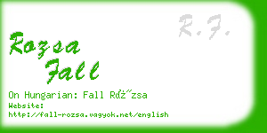 rozsa fall business card